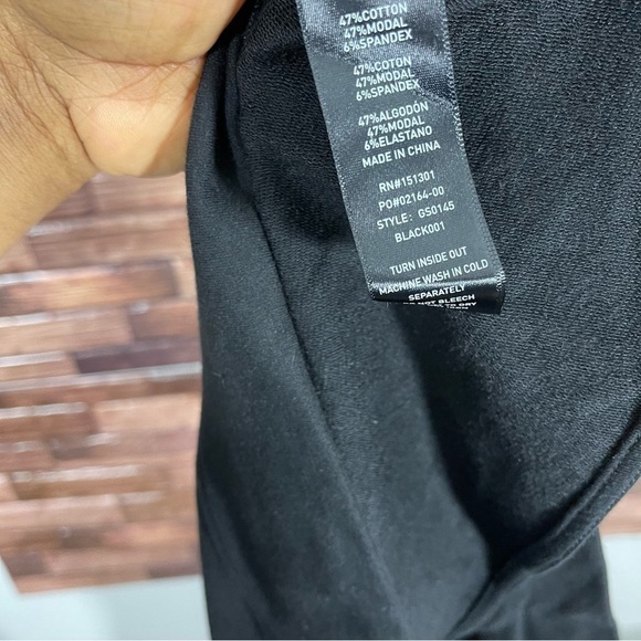 Good American Sweatshirt Black Open Back Pullover Stretch Cotton Modal Sz M New - Picture 6 of 6